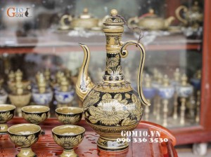 Ấm rượu vẽ hướng dương Cao 27cm