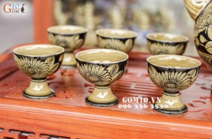 Ấm rượu vẽ hướng dương Cao 27cm