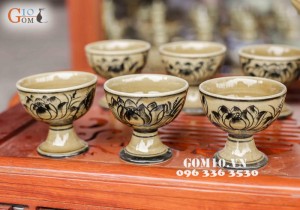 Ấm rượu vẽ sen Cao 27cm