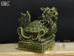Ấn Long Quy men ngọc, cao 12cm
