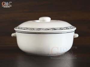 Âu cơm men cổ vẽ hoa móc phi 20cm (Hàng Đặt SX)