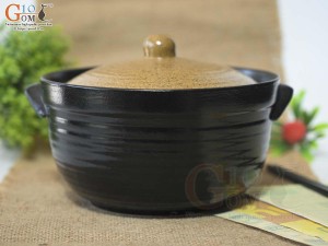 Âu cơm men gốm vàng, 18cm