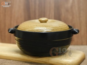 Âu cơm men gốm vàng, đường kính 16cm