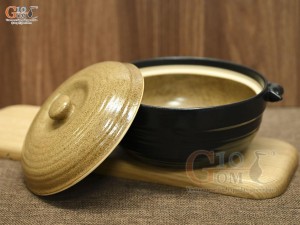 Âu cơm men gốm vàng, đường kính 16cm