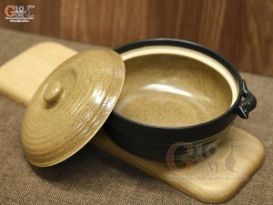 Âu cơm men gốm vàng, đường kính 16cm