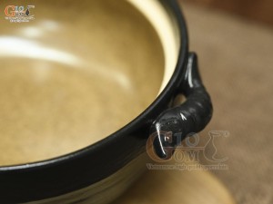 Âu cơm men gốm vàng, đường kính 16cm