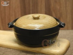 Âu cơm men gốm vàng, đường kính 16cm