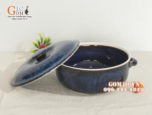 Âu cơm men hỏa biến thiên hà, đường kính 19cm