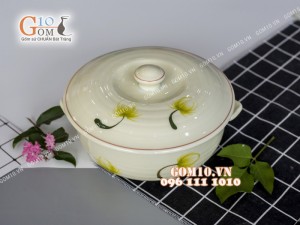 Âu cơm men kem vẽ Bồ Công Anh 20cm