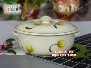 Âu cơm men kem vẽ Bồ Công Anh 20cm