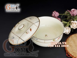 Âu cơm men kem vẽ Cà Rốt, đường kính 16cm