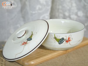 Âu cơm men kem vẽ Chuồn Sen, đường kính 16cm