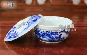 Âu cơm men lam vẽ sơn thủy