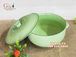 Âu cơm men ngọc trơn cao cấp, đường kính 20cm