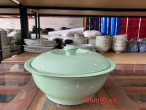 Âu cơm men ngọc trơn cao cấp, đường kính 21cm