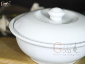 Âu cơm men trắng cao cấp, đường kính 20cm
