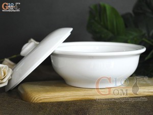 Âu cơm men trắng cao cấp, đường kính 20cm