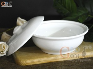 Âu cơm men trắng cao cấp, đường kính 20cm