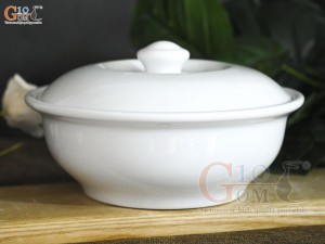 Âu cơm men trắng cao cấp, đường kính 20cm