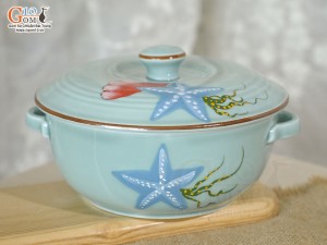 Âu cơm men xanh vẽ Đại Dương đường kính 20cm