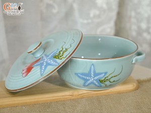 Âu cơm men xanh vẽ Đại Dương đường kính 20cm