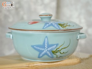 Âu cơm men xanh vẽ Đại Dương đường kính 20cm