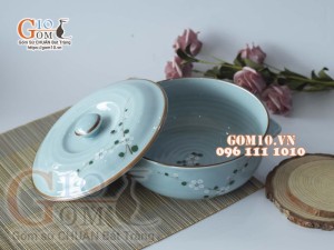 Âu cơm Ngọc Thanh Dương vẽ hoa Đào, đường kính 16cm