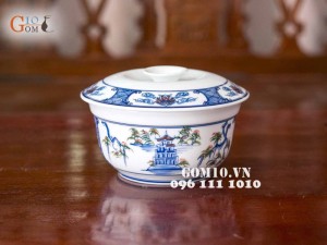 Âu cơm vẽ cảnh Hà Nội 18cm