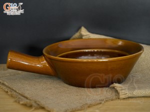 Bát chuôi men hoàng thổ, đường kính 20cm