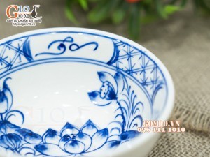 Bát cơm men cổ vẽ hoa Sen