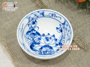 Bát cơm men cổ vẽ hoa Sen