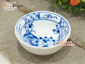 Bát cơm men cổ vẽ hoa Sen
