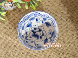 Bát cơm men cổ vẽ sen dây cao cấp
