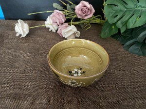 Bát cơm men hoàng thổ vẽ hoa