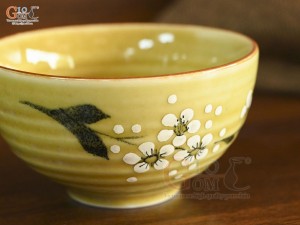 Bát cơm men hoàng thổ vẽ hoa