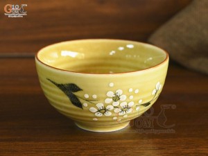 Bát cơm men hoàng thổ vẽ hoa