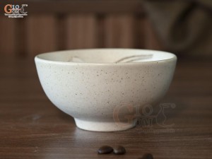 Bát cơm men kem tấm vẽ Bạch Liên