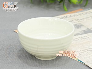 Bát cơm men kem trơn