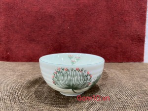 Bát cơm men kem vẽ bồ công anh