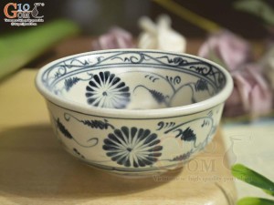 Bát cơm men rạn họa tiết hoa cúc
