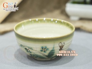 Bát cơm men vuốt vẽ tre xanh