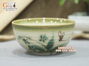 Bát cơm men vuốt vẽ tre xanh