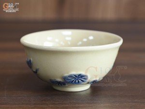 Bát cơm thờ men hoàng tộc đắp nổi hoa Sen Phú Quý