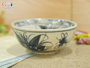 Bát cơm vẽ chuồn chuồn lá khoai