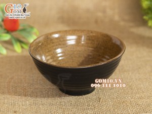 Bát hến nhỏ gốm vàng, đường kính 11,5cm