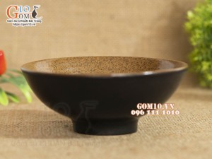 Bát hến nhỏ gốm vàng trơn, đường kính 12cm