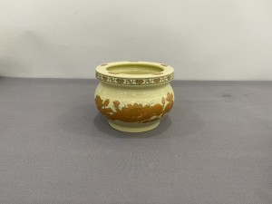 Bát hương quả lựu hoạ tiết sen vàng kim, đường kính 14cm