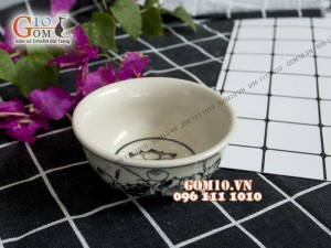 Bát mắm họa tiết sen men bóng
