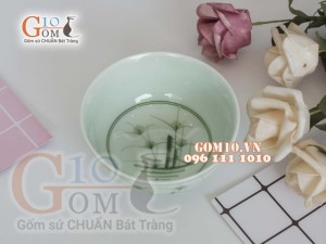 Bát mắm men cổ vẽ Cỏ Xanh