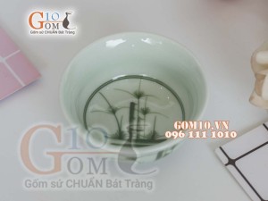 Bát mắm men cổ vẽ Cỏ Xanh